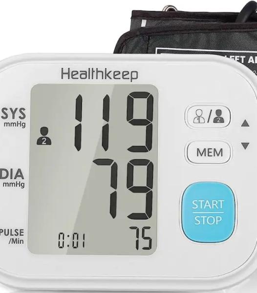 HEALTHKEEP Moniteur de pression artérielle intelligent pour le bras, Tensiomètre pour le bras à grand brassard, pour la surveillance de l’hypertension